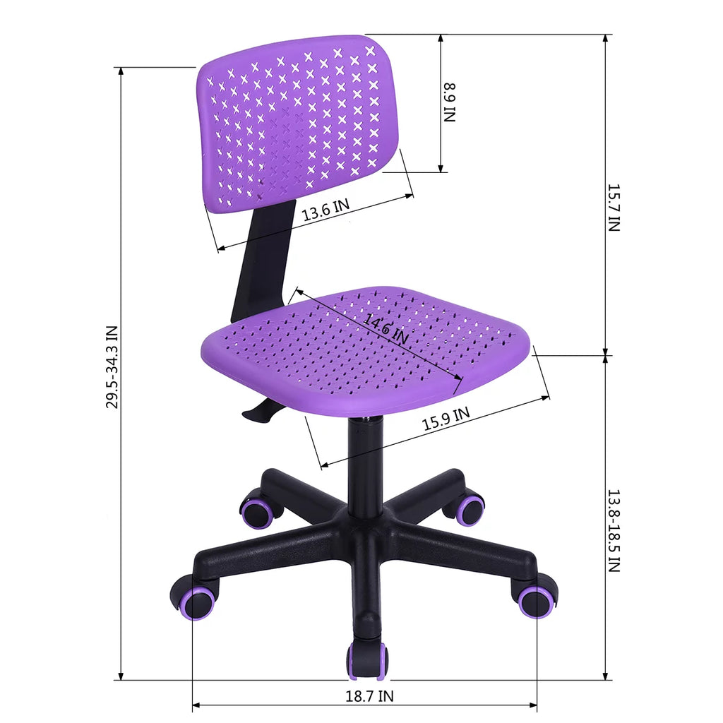 Purple Swivel Task Chair with Lumbar Support B1549