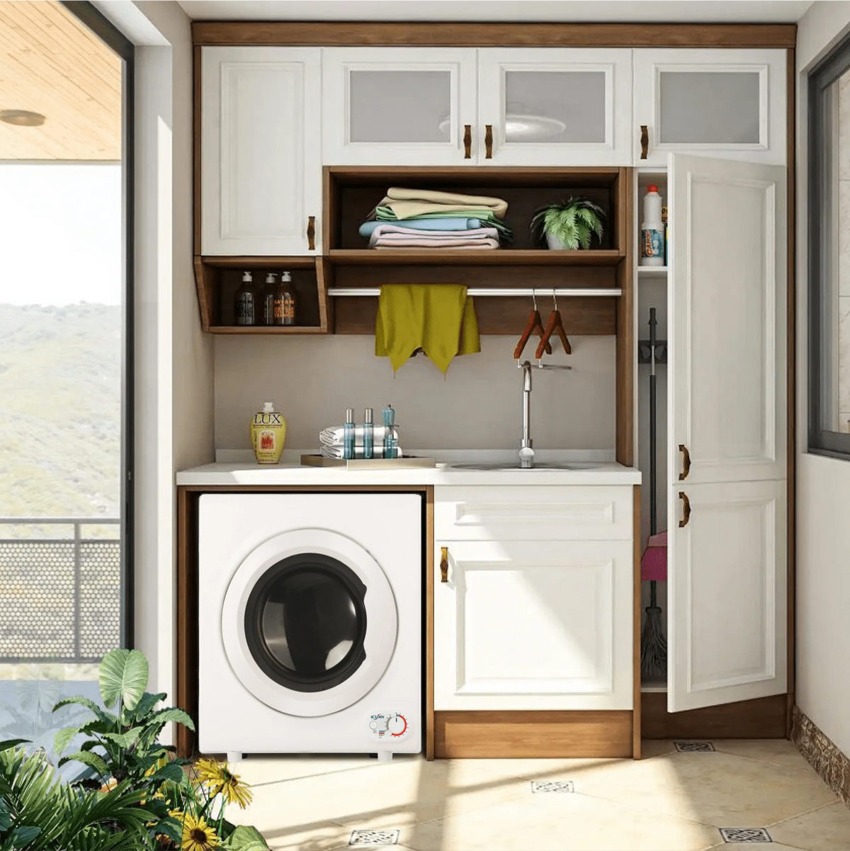 White 2.65 Cu ft. Portable Electric Stainless Steel Clothes Dryer V460953