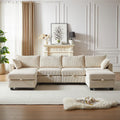 U Shaped Modular Sectional Sofa Chaise Lounge Beige Y138867