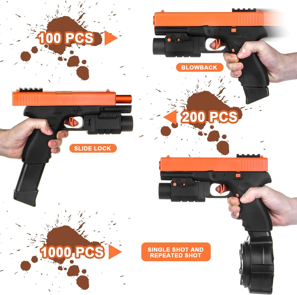 Orange Full Auto Splat-Blaster with Drum and Goggles H3677
