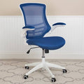 Blue Mesh Ergonomic Task Office Chair with White Frame H905139