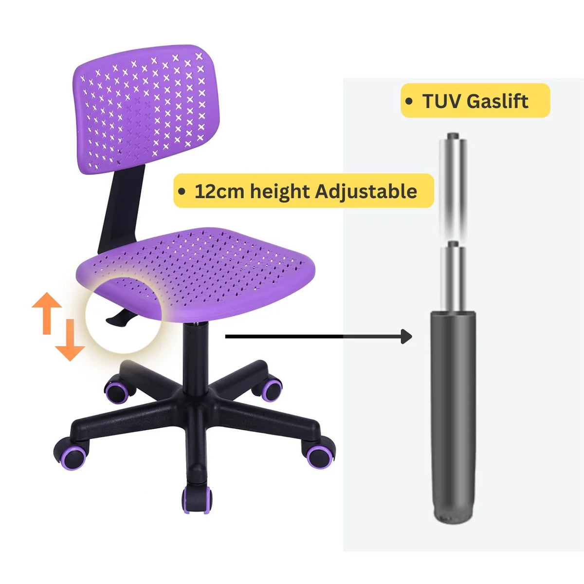 Purple Swivel Task Chair with Lumbar Support B1549