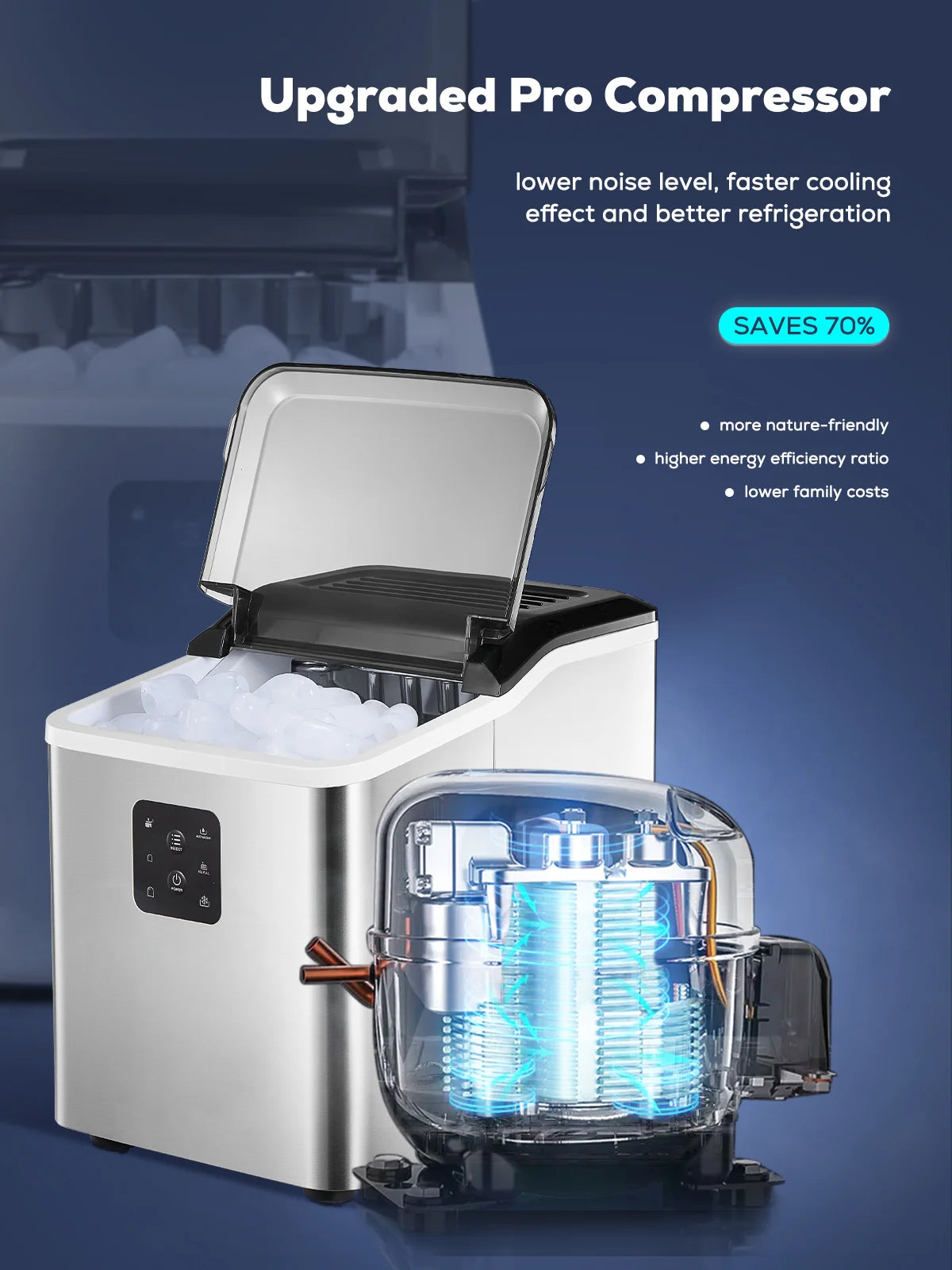 Countertop Ice Maker 28lbs in 24h Stainless Steel U53300