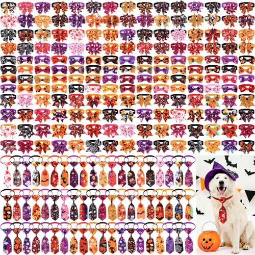 240 Pcs Christmas Dog Bow Ties Collars Set A80215