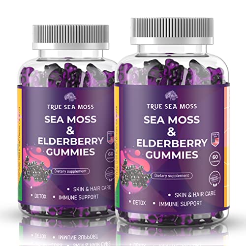 Sea Moss Gummies with Elderberry 60 pcs Pack of 2 N64976