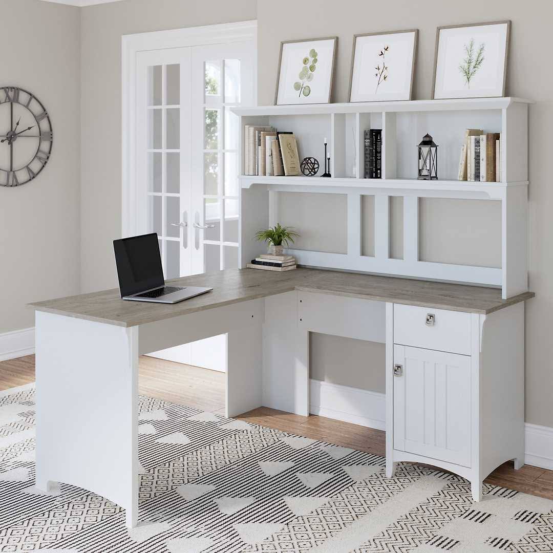 60W L Shaped Desk with Hutch I2396