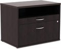 Espresso 2-Drawer 1 Shelf Low File Cabinet Credenza W29034