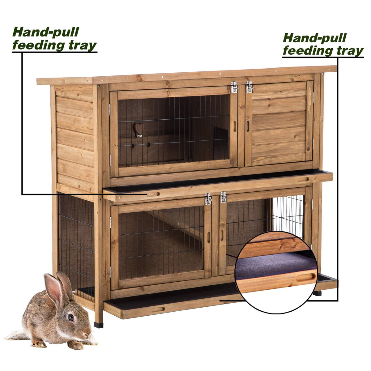 48x22 Wood Chicken Coop Hen House Rabbit Hutch Poultry Cage Y1155