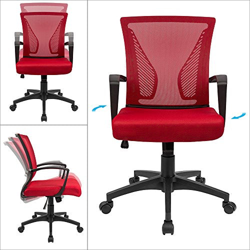 Black Ergonomic Mesh Office Chair with Lumbar Support W90004