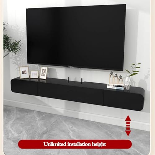 Black Wall-Mounted TV Cabinet 180 * 18 * 24cm L444