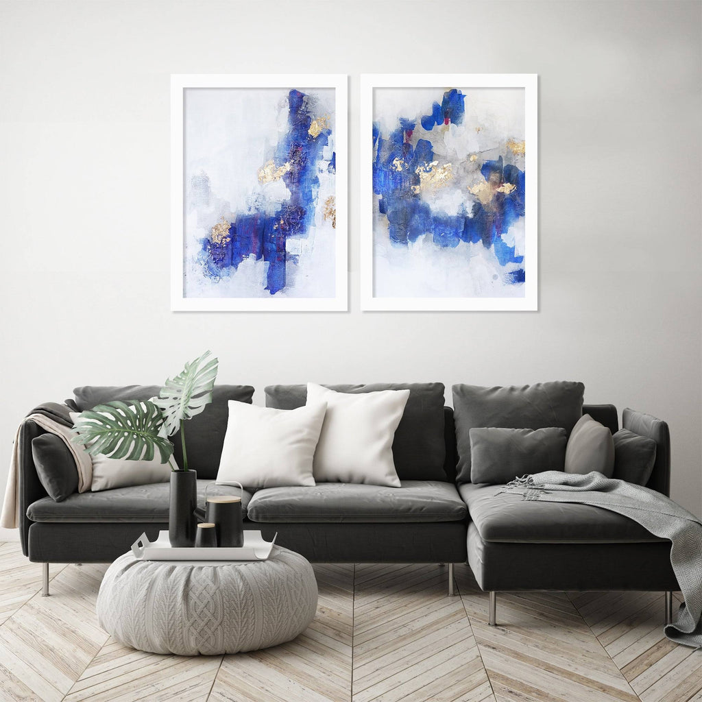 2 Piece White Framed Print Set S302704
