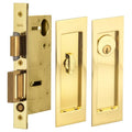 Lacquered Polished Brass Keyed Entry Pocket Door Lock K9493