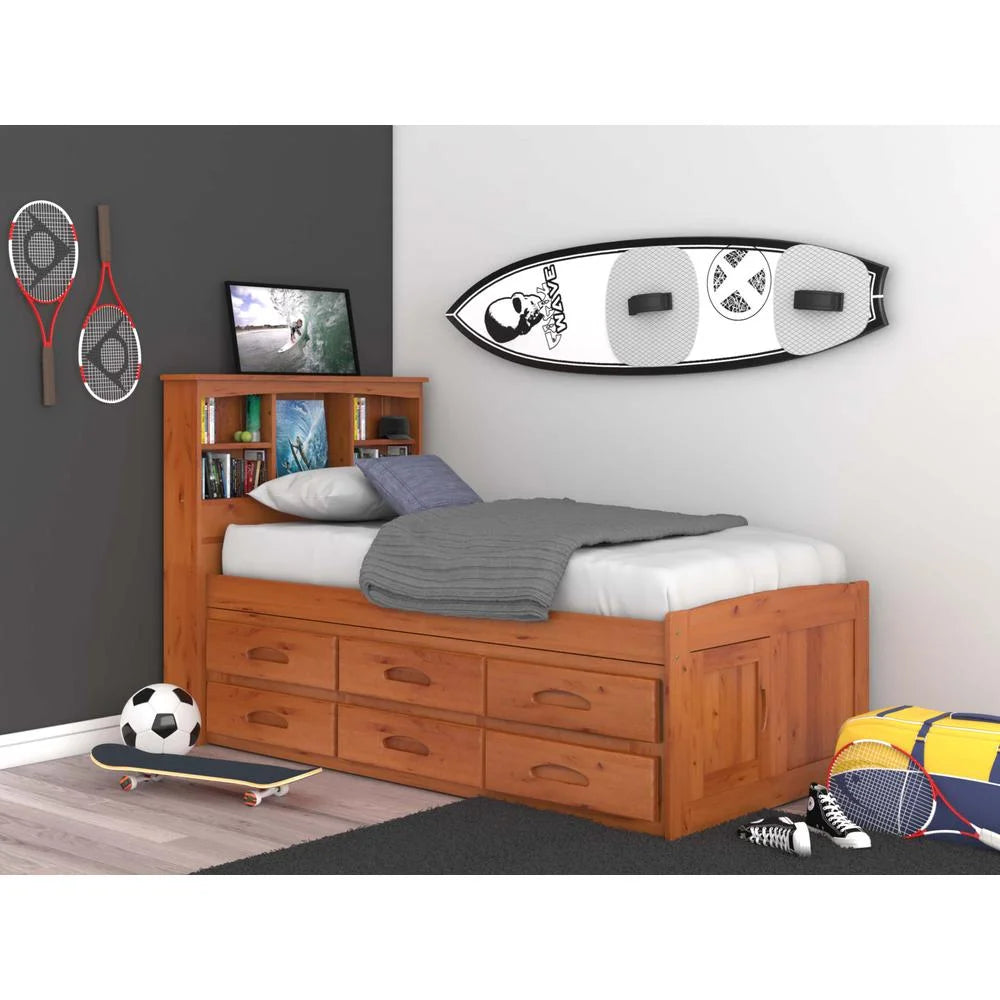 Warm Honey Bookcase Bed C387620