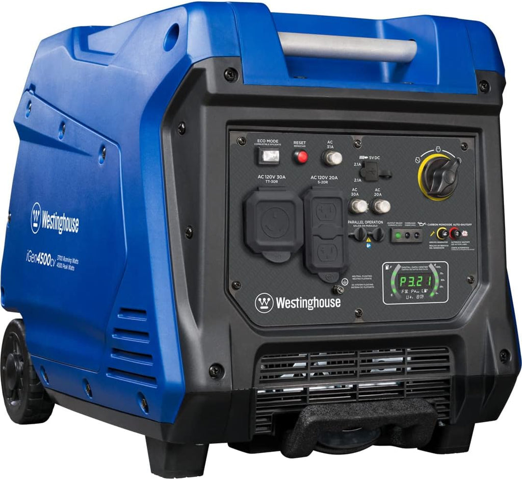 Portable Inverter Generator 4500 Peak Watts Gas Powered Electric Start W7919