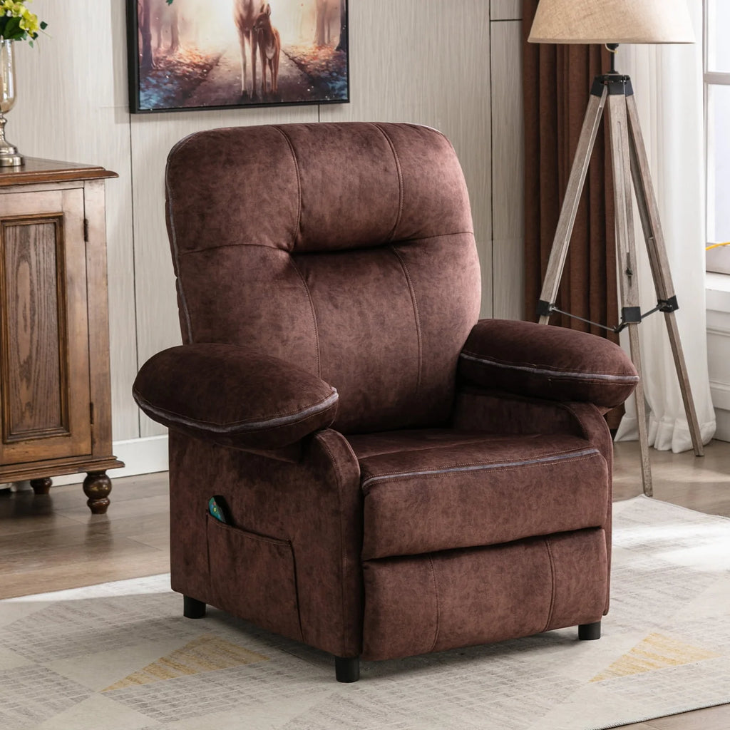 Light Brown Heated Massage Recliner Sofa D178689