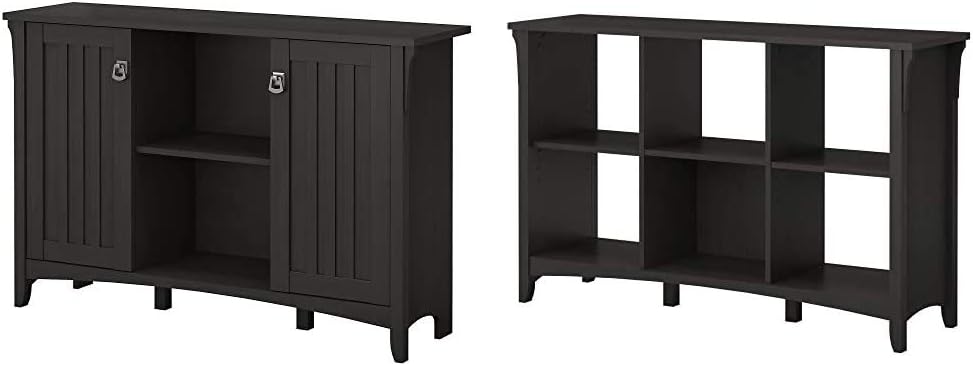 Vintage Black Accent Storage Cabinet with Doors S3776