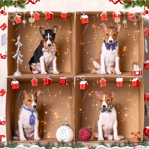 240 Pcs Christmas Dog Bow Ties Collars Set A80215