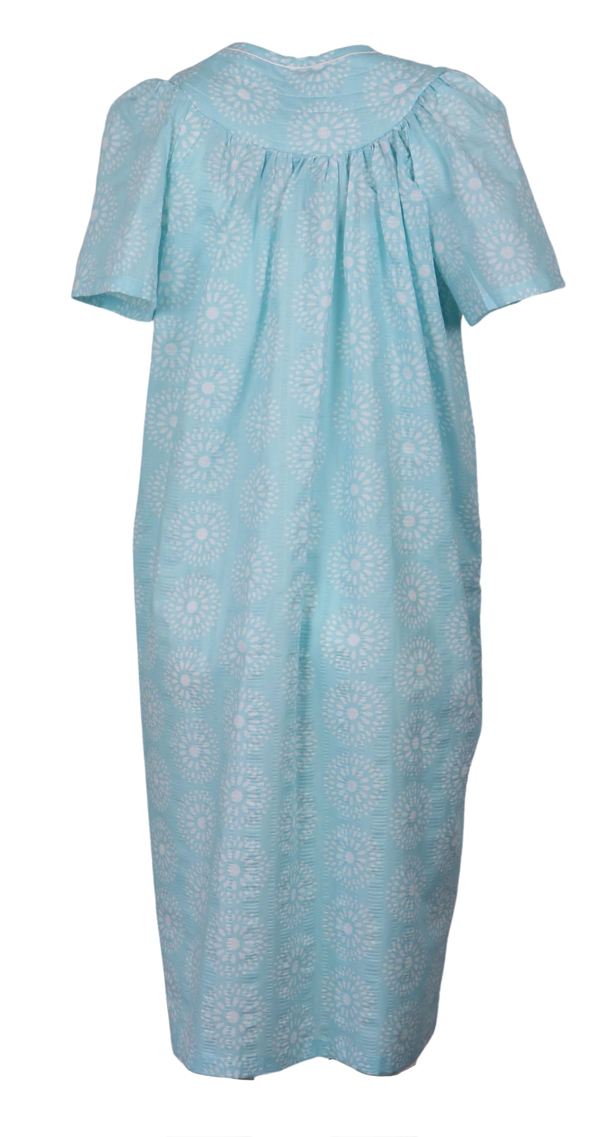Aqua Snap-Front Duster Robe With Pockets C227706