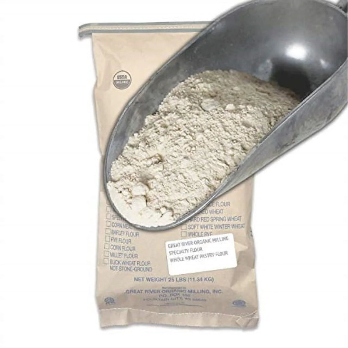 Organic Whole Wheat Pastry Flour, Stone Ground, 25 Pounds S614111