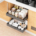 16.6" Deep Extendable Cabinet Slide Out Shelves with 3 Rails, 1 Pack I883