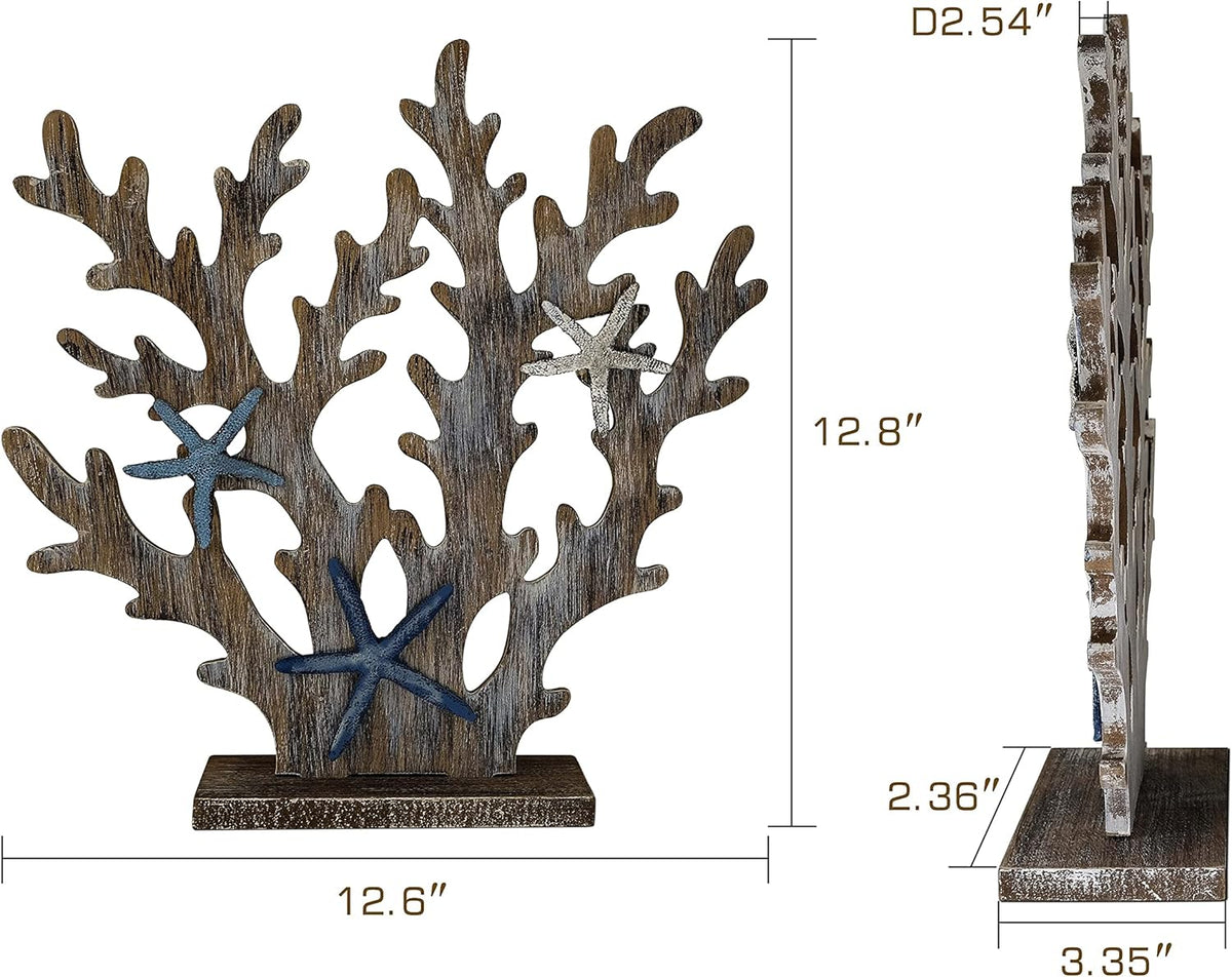 Coral Decor Beach Decor Centerpiece Set of 2 Pack R725
