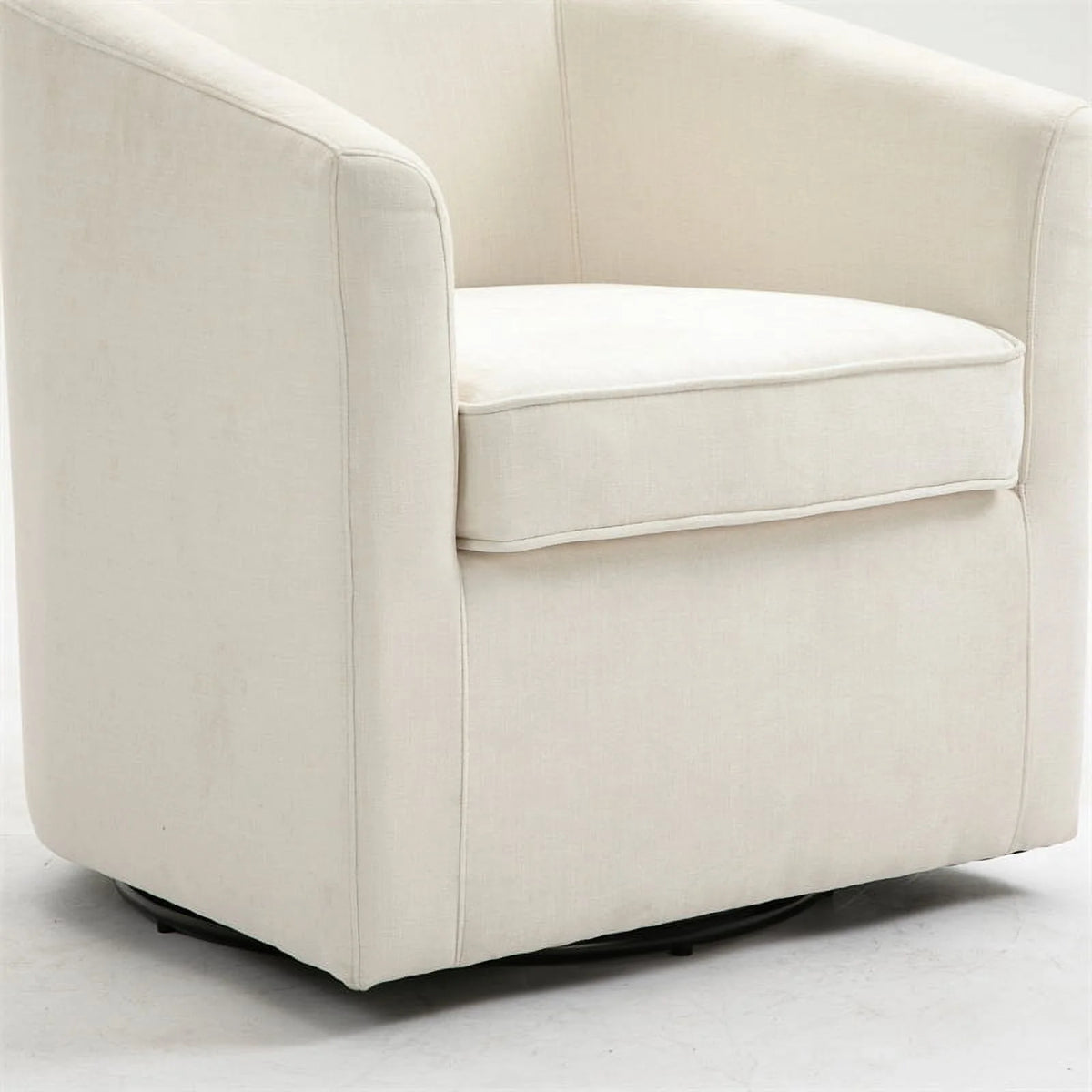Beige Wood Swivel Upholstered Accent Chair B97400