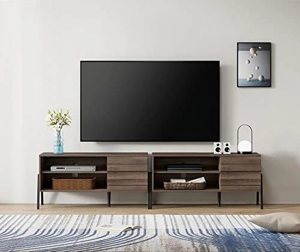 Mid-Century Modern Wood TV Stand up to 85 Inch Y1472