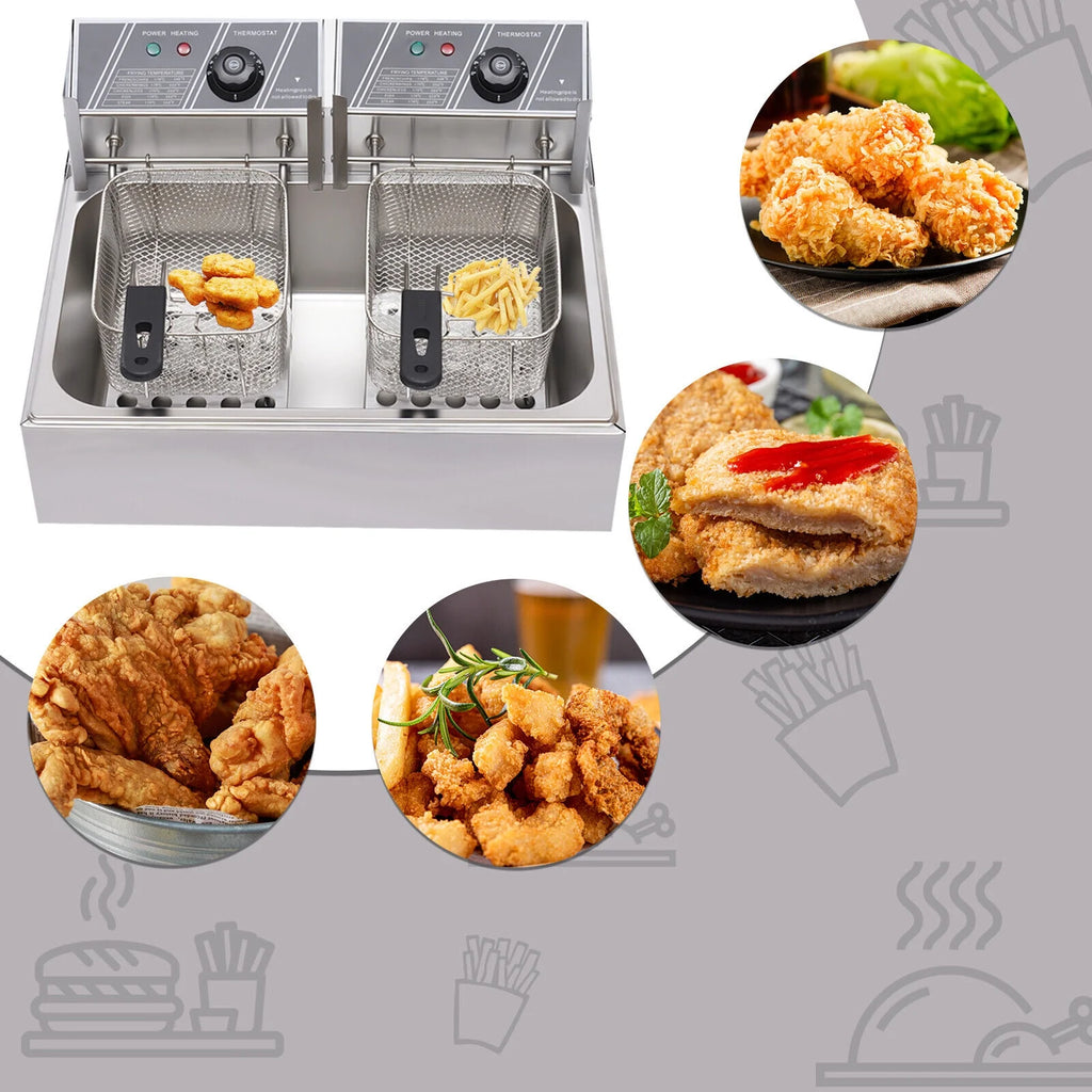 12L 5000W Commercial Electric Countertop Deep Fryer M682