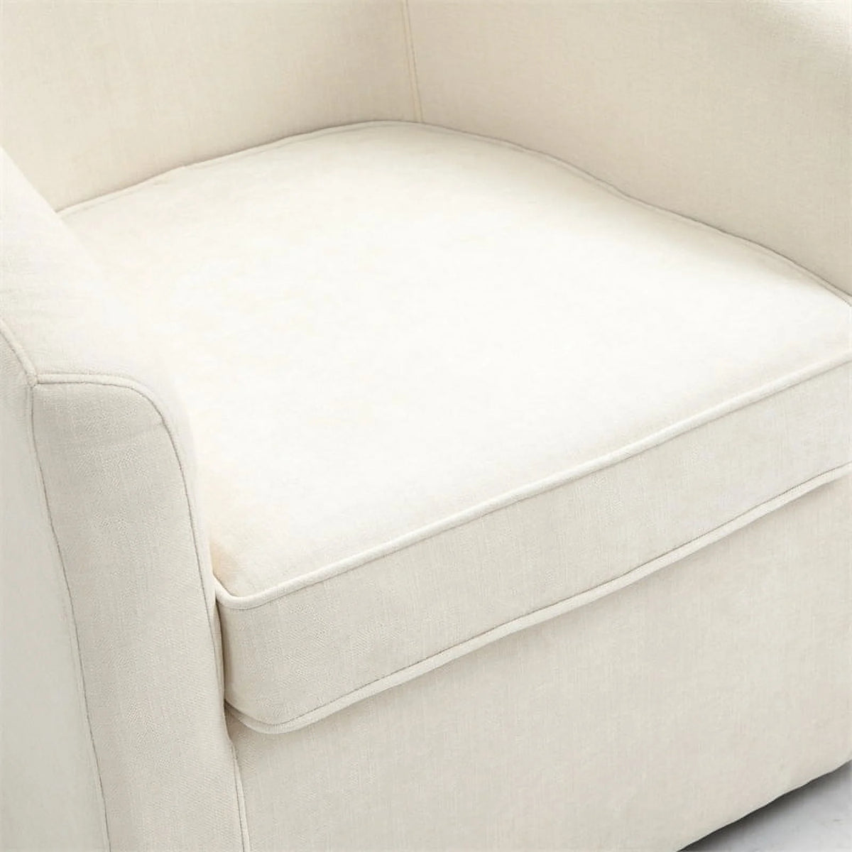 Beige Wood Swivel Upholstered Accent Chair B97400