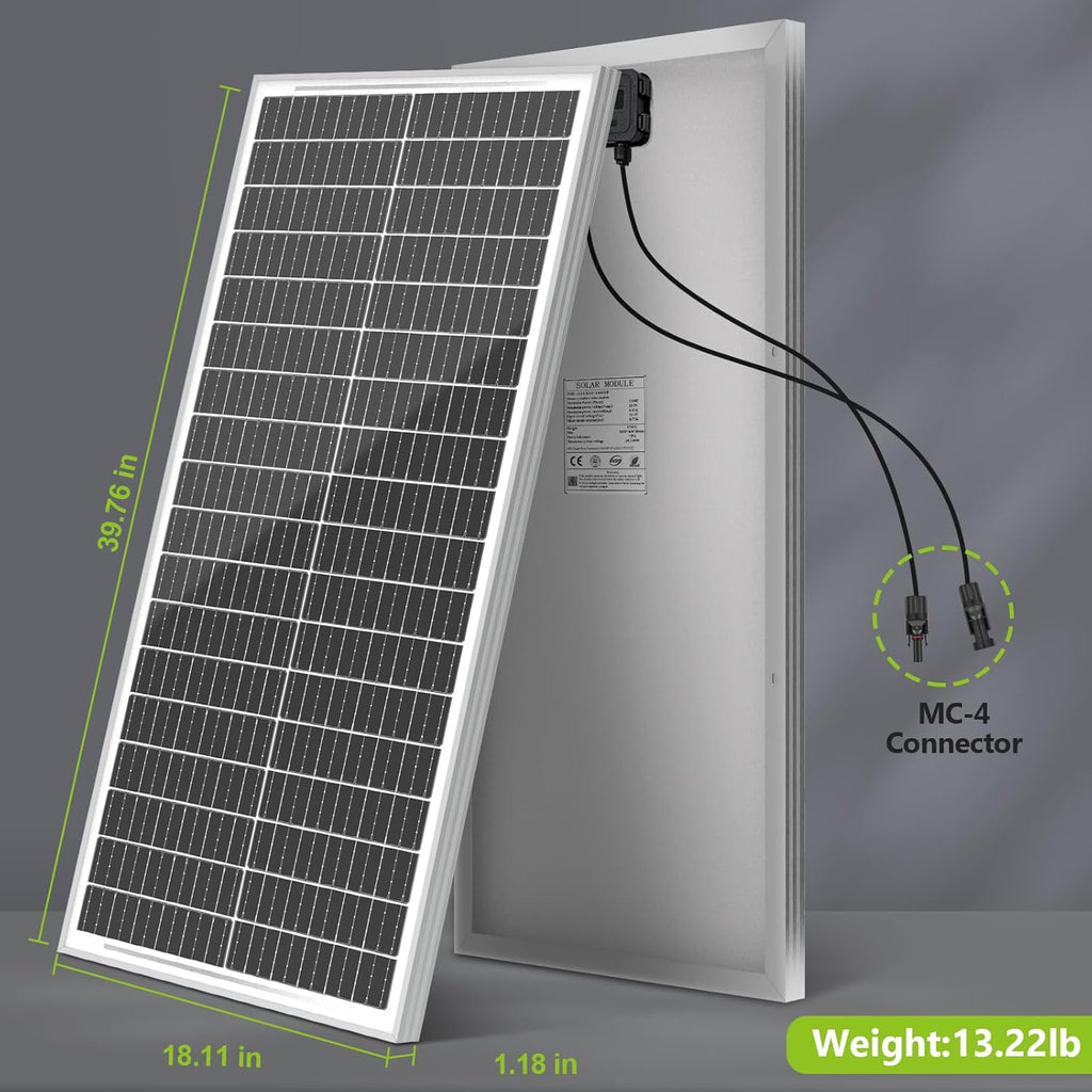100 Watt 12 BB Monocrystalline Solar Panel 2 Pack U53024