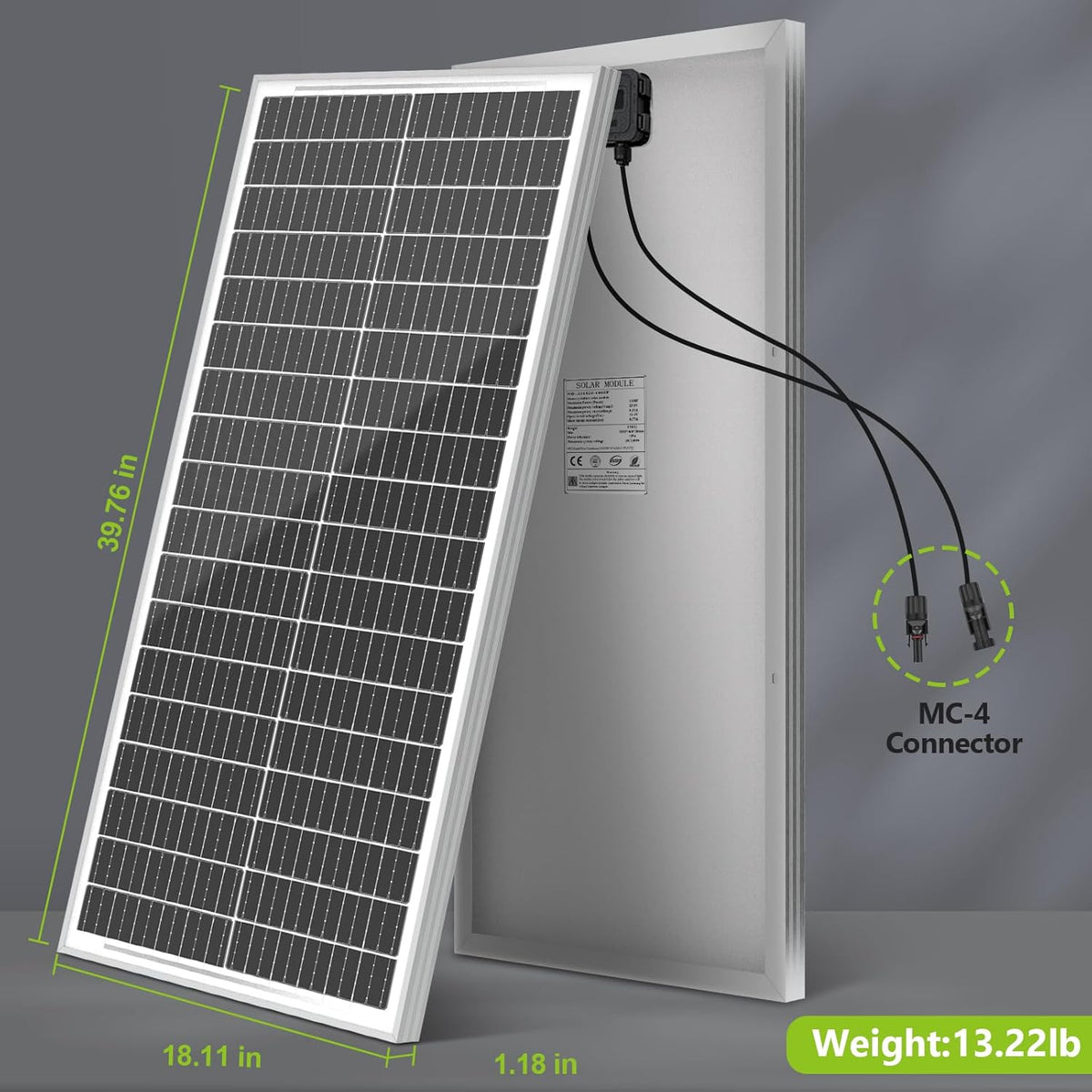 100 Watt 12 BB Monocrystalline Solar Panel 2 Pack U53024