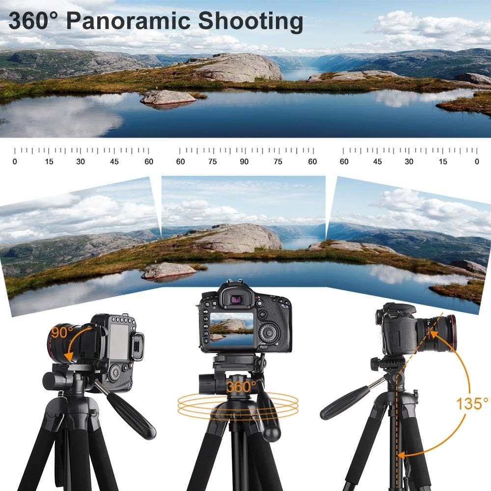 Portable Compact Aluminum Tripod Monopod with 3-Way Swivel Pan Tilt Head B30031