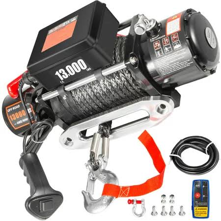 13000lb 12V Electric Winch with Synthetic Rope A434650