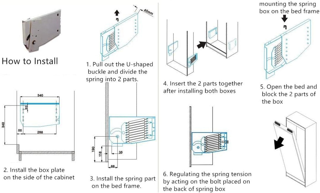 Queen-Size Horizontal Wall Bed Hardware Kit O267