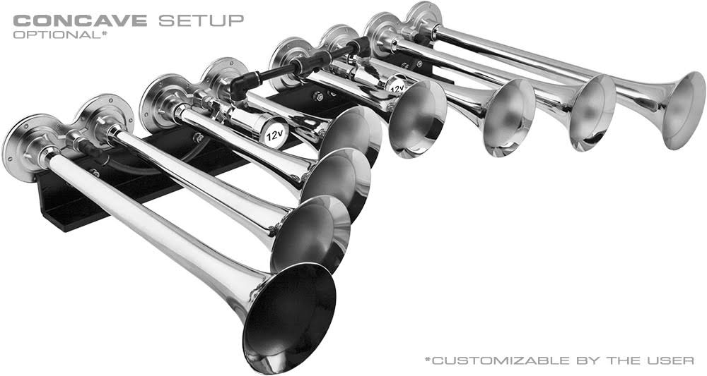 8 Air Horn Chrome Plated Trumpets M78734