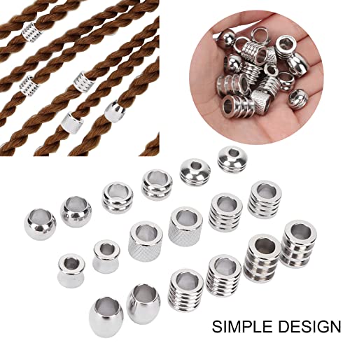18pcs Stainless Steel Beard Beads V23288