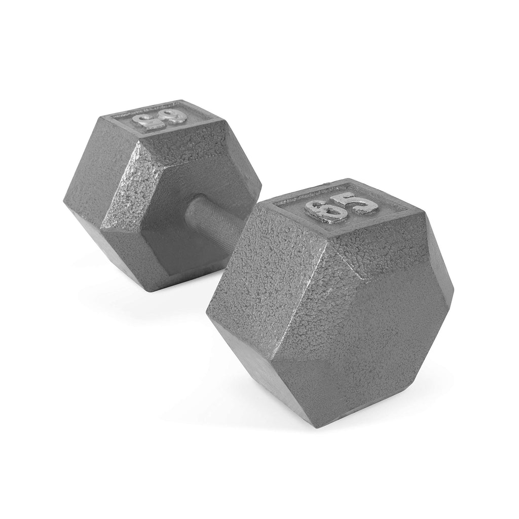 Grey Solid Hex Dumbbell 65 lbs U694