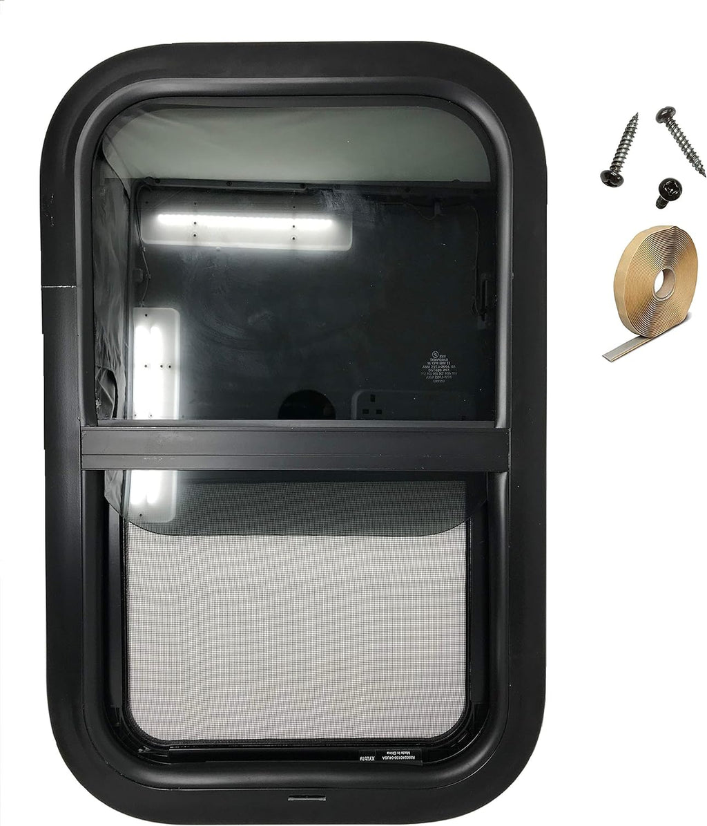 15 Inch x 24 Inch RV Vertical Slider Window with Screen F307
