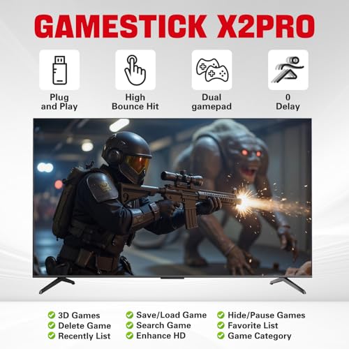 256GB Wireless Retro Gaming Console with 2.4GHz Wireless Controllers X647