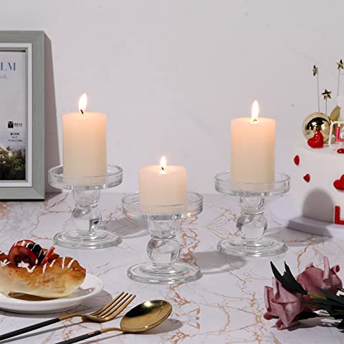 6 Pcs Clear Glass Candle Holders N283