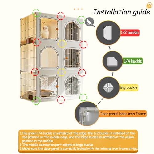 Large 2/3 Tier Cat Cage with Cat Litter Box W396969
