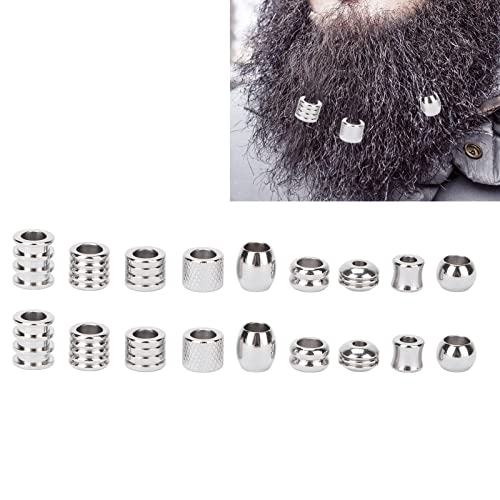 18pcs Stainless Steel Beard Beads V23288