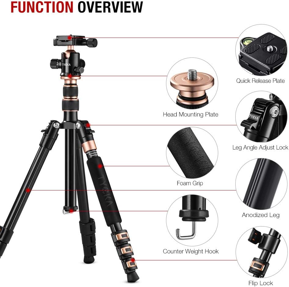 56” Aluminum Camera Tripod with Ball Head and Carry Bag M740