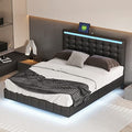 Queen Size LED Bed Frame with USB Charging O2761