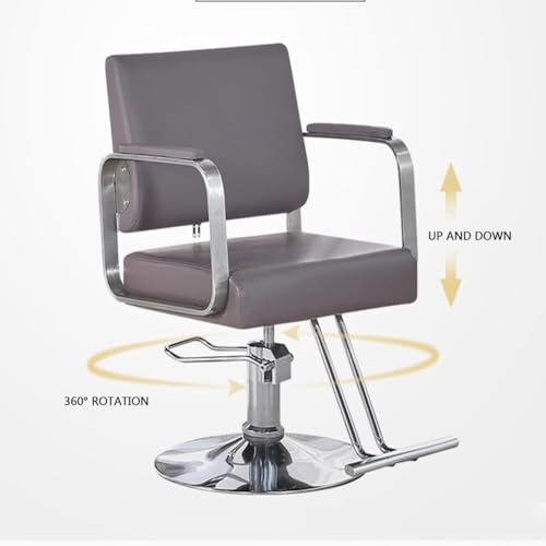 Grey Barber Chair with Heavy Duty Hydraulic Pump, 360 Degrees Swivel B171