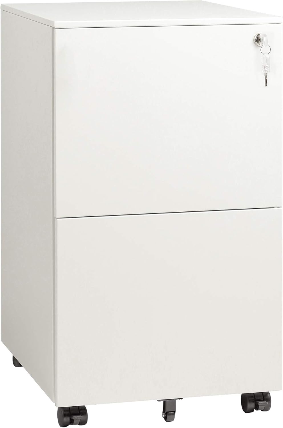 White Vertical File Cabinet with Lock Q252