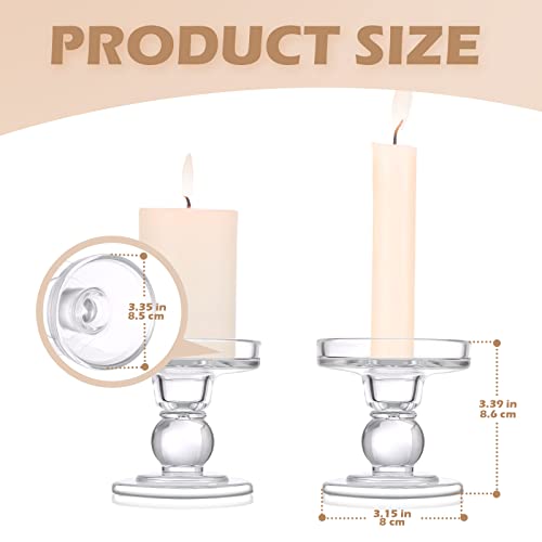 6 Pcs Clear Glass Candle Holders N283