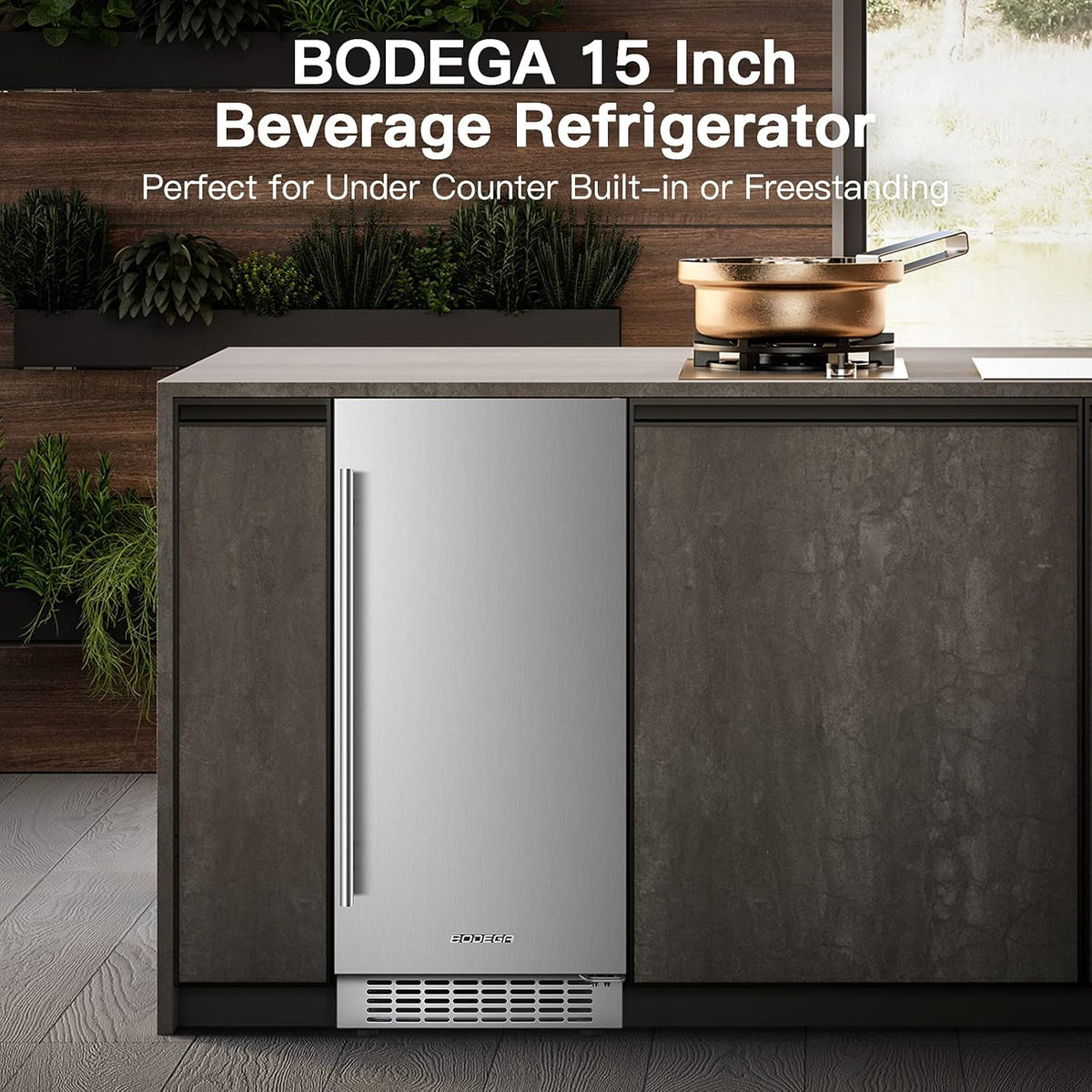 15 Inch Stainless Steel Beverage Refrigerator 100 Cans W514