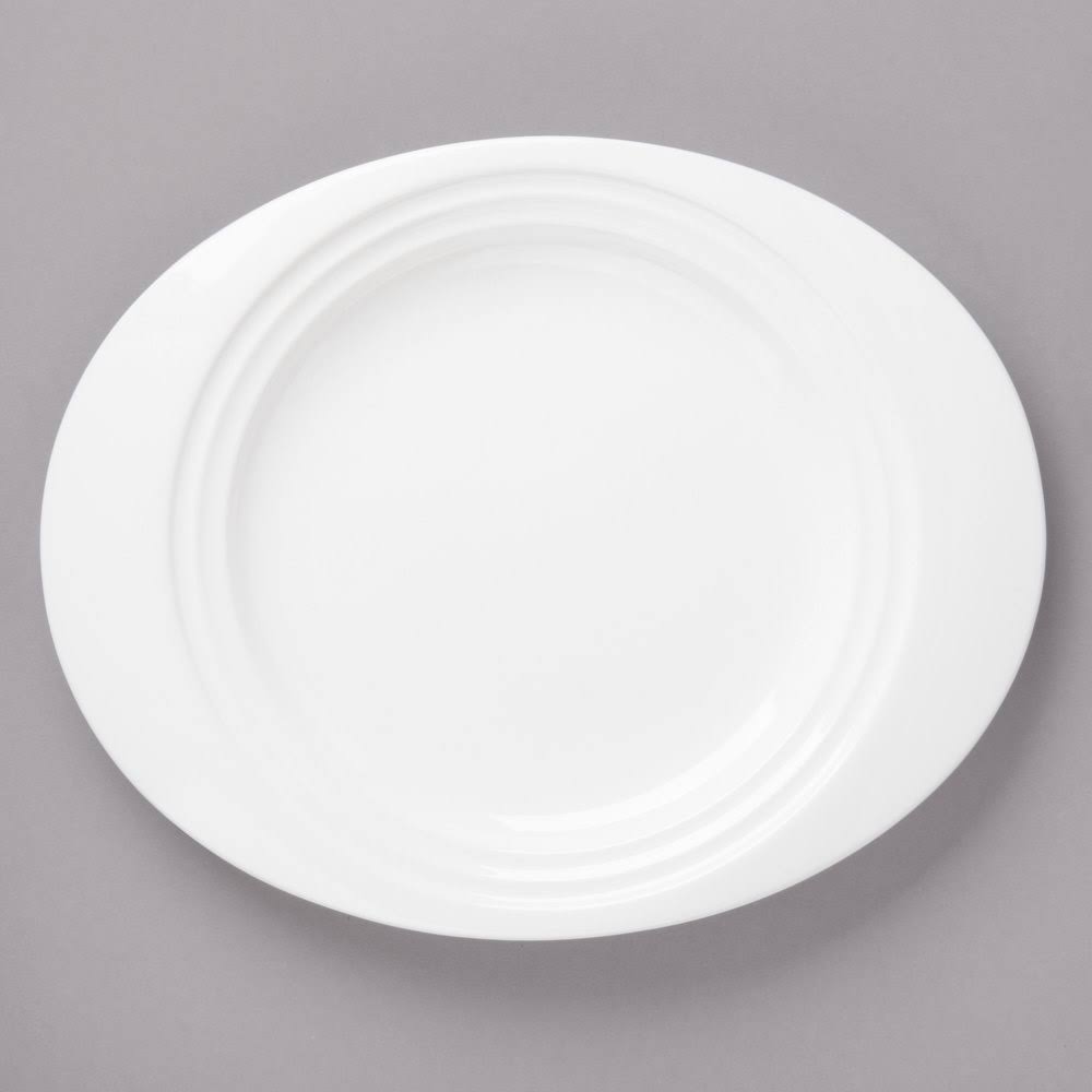 White Porcelain Oval Salad Plate - 24/Case B29146
