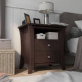 Modern Espresso 2-Drawer Nightstand C60066